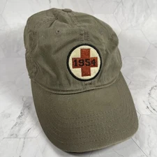 Vintage 1954 Fossil Baseball Hat Cap Military Green Strapback