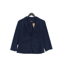 Hallhuber Women's Blazer Uk 10 Blue 100% Cotton