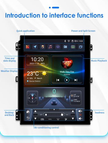 9.7" For Hyundai Santa Fe 2 2006-2012 Android 13 Car Stereo Radio GPS MP3 4+32GB - Picture 15 of 24