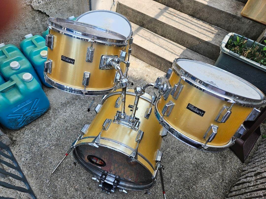 Perl PRESIDENT 70s Vintage Drum Set Pearl White Original
