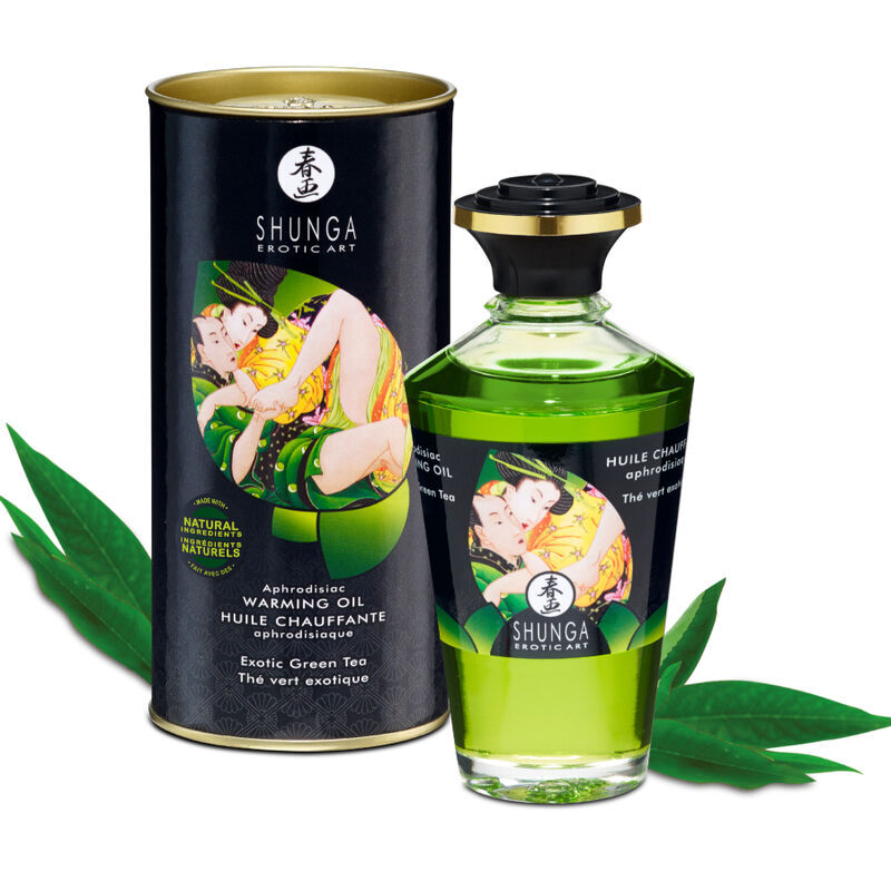 Shunga - Aceite De Masaje Efecto Calor Té Verde Bio 100 Ml