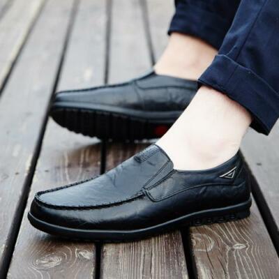 Men Fashion Slip On Plus Size Rubber Sole Round Toe Casual Canvas Gommino Shoes