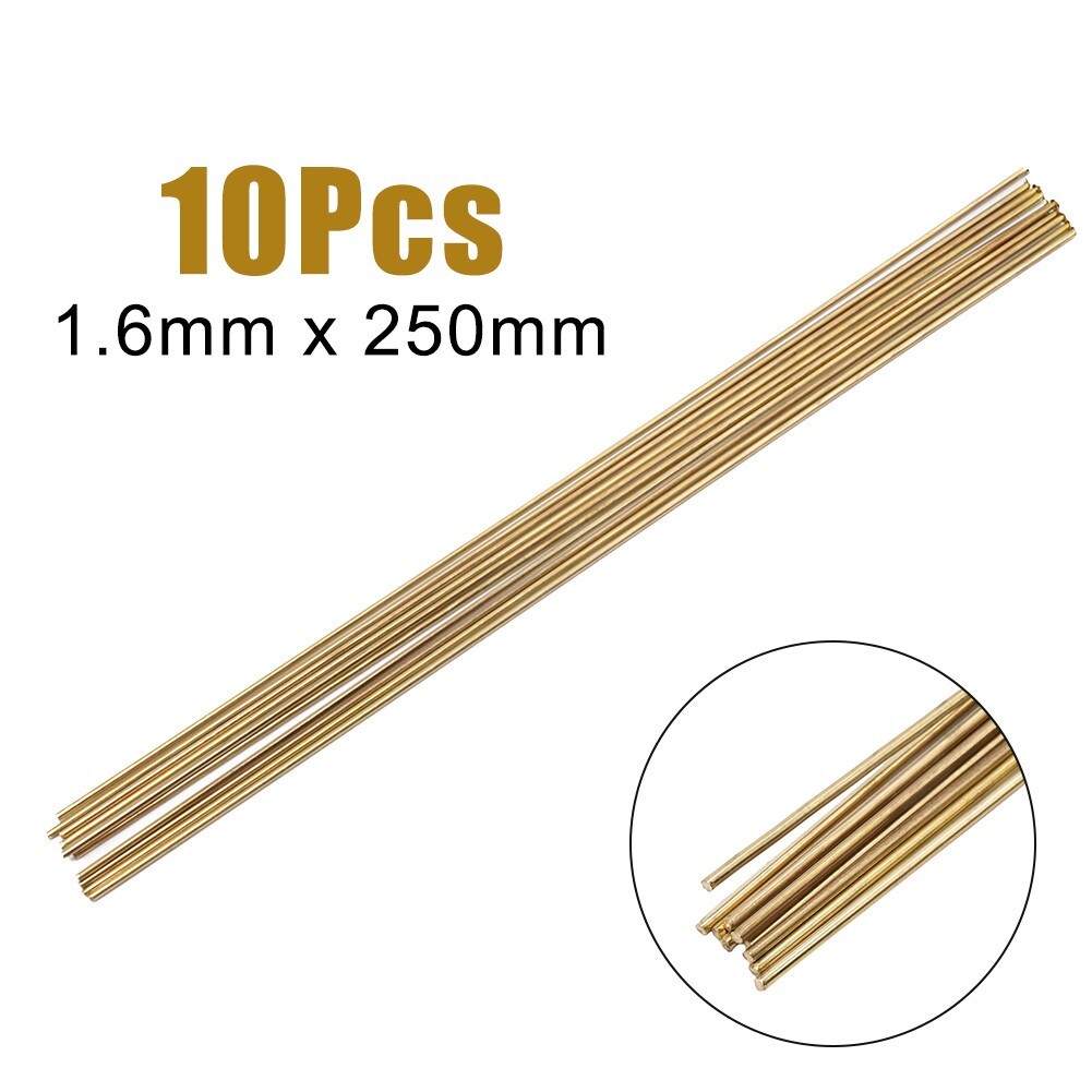 10PCS 1.6MM Easy Brass Solder Melt Welding Rods Wire Brazing Material