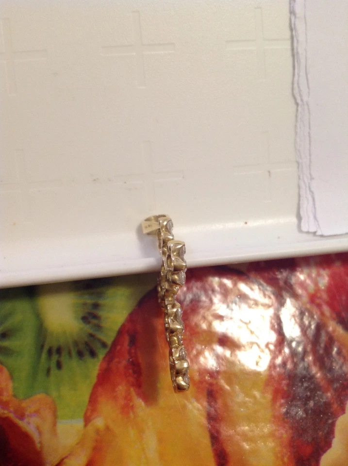 Croce in oro giallo e zirconi - Immagine 3 di 3