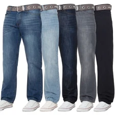 New Kruze Mens Jeans Straight Leg Denim Pants All Waist Legs Big Tall King Sizes