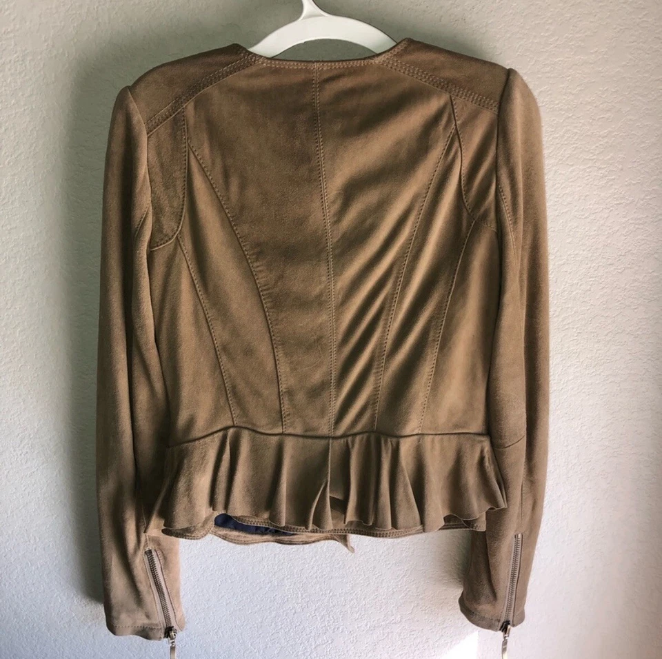CHAQUETA DE CUERO GAMUZA ZARA Foto 4 de 4