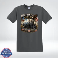 Big Boy 4014 Steam Locomotive USA Flag Eagle Graphic T-Shirt