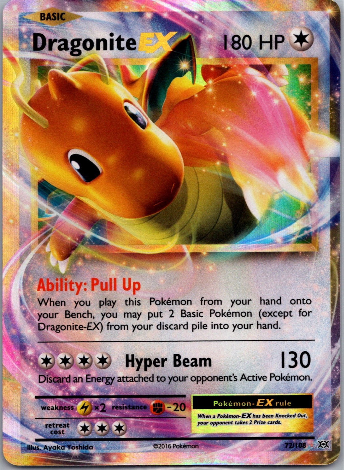Dragonite EX Ultra Rare XY - Evolutions 72/108 NM
