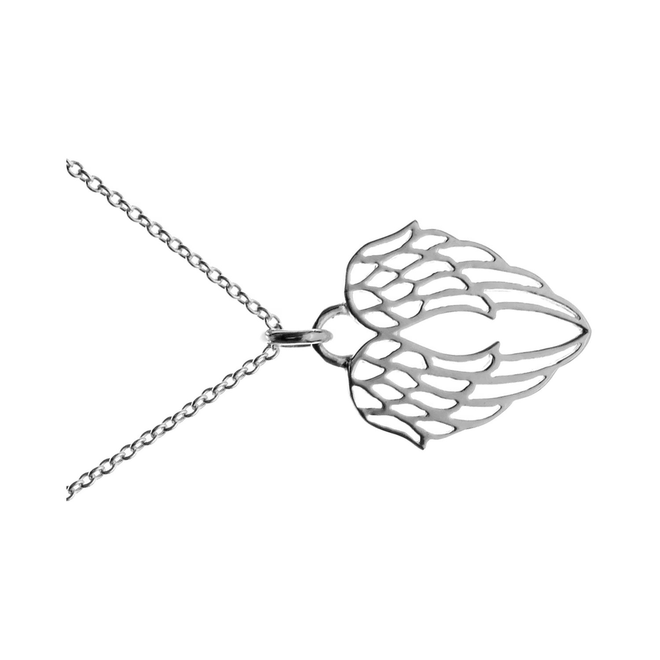 Angel Wings Necklace Solid Sterling Silver 925 Hallmarked British Made ...