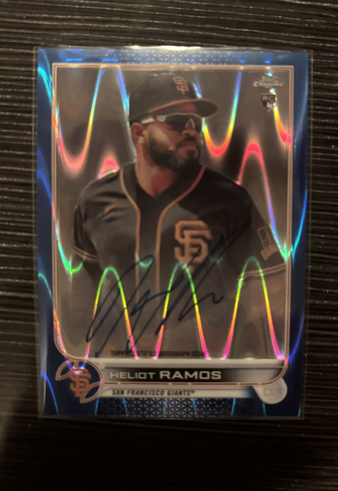 2022 Topps Chrome Heliot Ramos Rookie Auto Blue Refractor /150 #RA-HR RC Giants