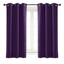 Blackout Room Darkening Window Curtain Triple Weave Home Decoration Solid Rin...
