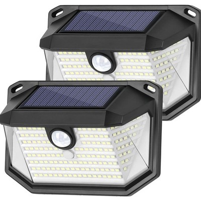 Solar Outdoor Lights, 2-Pack Super Bright 178 LEDs Motion Sensor Wall Light w...