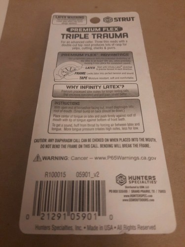 1/Strut Premium Flex Triple Trauma 3 Reeds, Double-Cut Top Reed Turkey ...