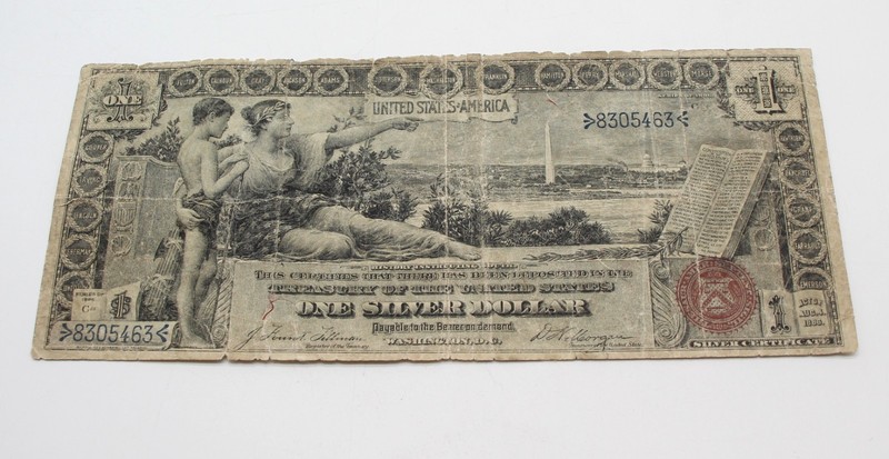 1896 $1 Silver Certificate Educational Series  United States Large Note NR C-425