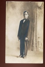 REAL PHOTO-man-1908-from Marion, Ohio to Delphos-Enfield Corns