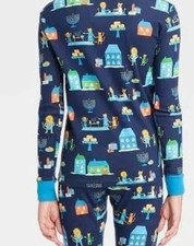 New Youth Hanukkah Size 10 Pajama Set Lions Print - Navy Blue Unisex Cotton