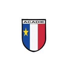 Ecusson Patch Drapeau Acadie Tactique Imprime Bord Brode Auto-Agrippant
