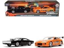 Dom's Dodge Charger and Brian's Toyota Supra Set of 2 pieces Fast & Furious