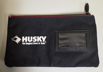 #ad Husky Black Zipper Tool Pouch Small Parts Organizer Storage Bag Pocket Case $4.99