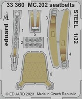 Eduard Accessories 33360 - 1:32 MC.202 Seatbelts Steel 1/32 Italeri - Neu