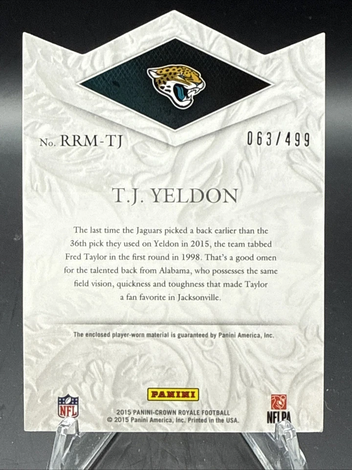 2015 Panini Crown Royale - Rookie Royalty Die-Cut T.J. Yeldon #RRM-TJ /499 - Image 2 of 2