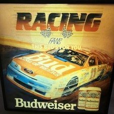 Vintage 1989 Budweiser Beer Racing Fans Light...