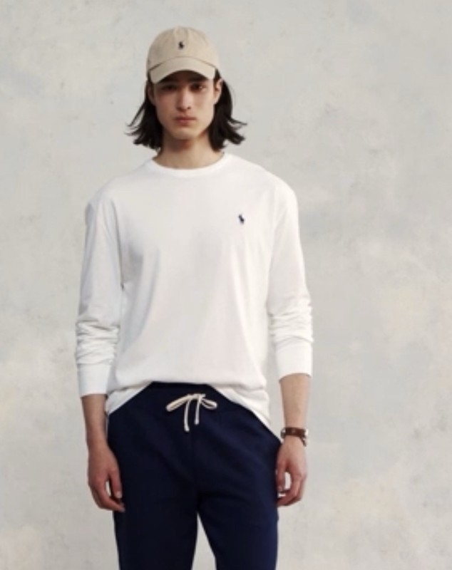 Polo Ralph Lauren Men Classic Fit Jersey Long Sleeve  XXL White