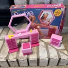 VTG 1987 Barbie Make Me Pretty Vanity Set Box 5 Accessories