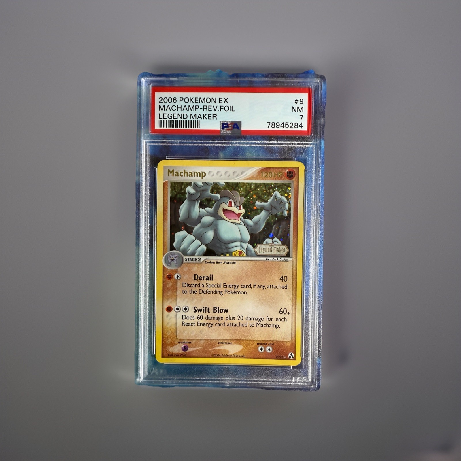 Pokémon TCG Machamp Legend Maker Holo Card 9/92 Rare PSA 7 NM