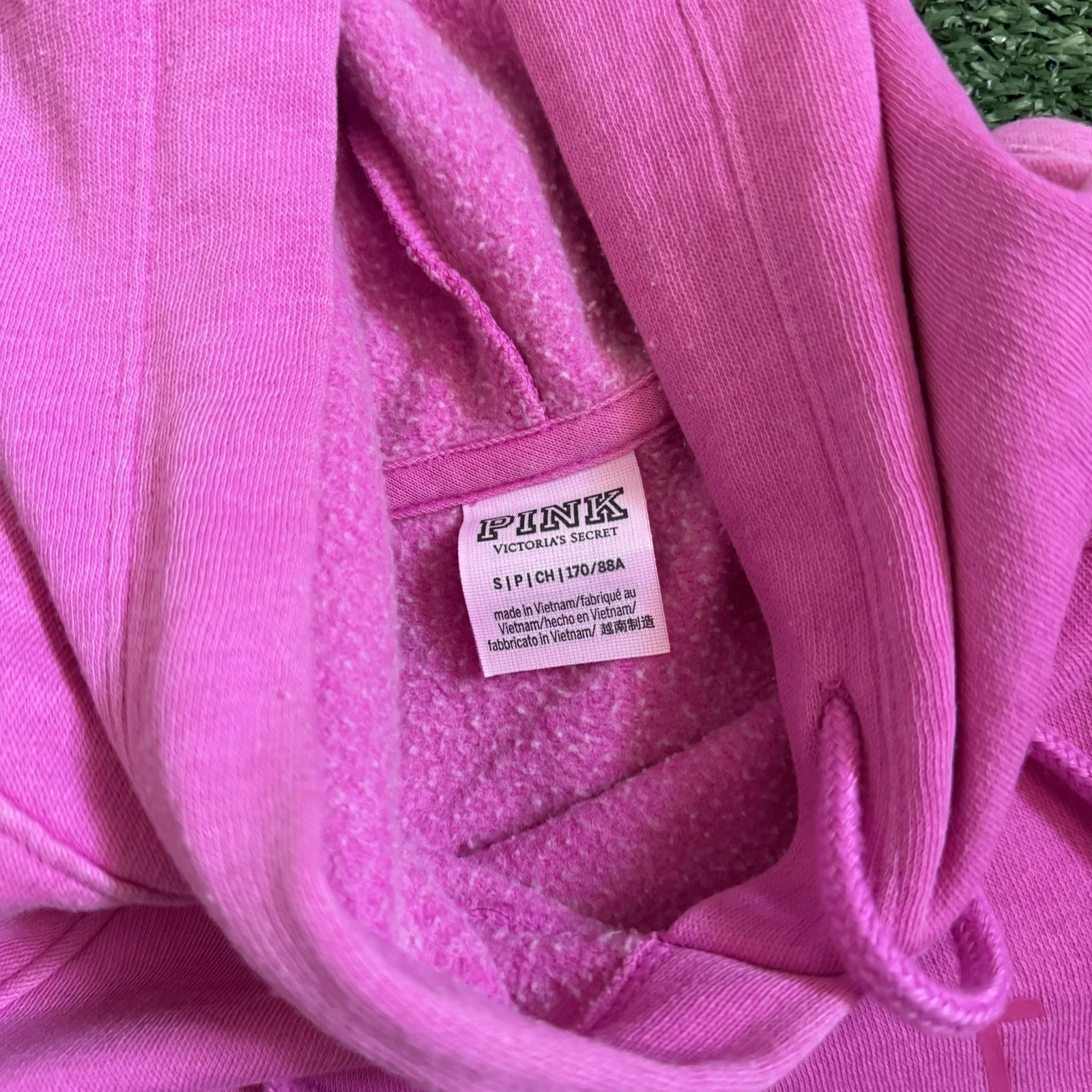 UNDERCOVER Felpa con cappuccio Victoria's Secret rosa cropped Love rosa felpa donna taglia small