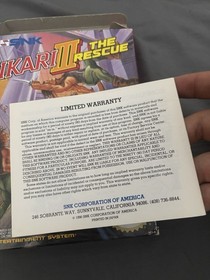 Ikari Warriors 3 III: The Rescue - Nintendo NES Authentic Tested CIB RARE 