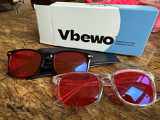 Vbewo Men s Square Sunglasses Red Tinted Lens...