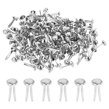 400 PCS Paper Brass Fasteners Split Pins Pastel Mini, Silver, 5 x 9 mm