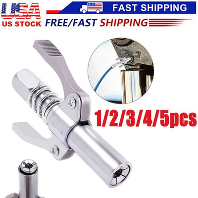 #ad #ad Grease Gun Coupler Double Handle High Pressure Quick Release Lock Oil Nozzles $6.94