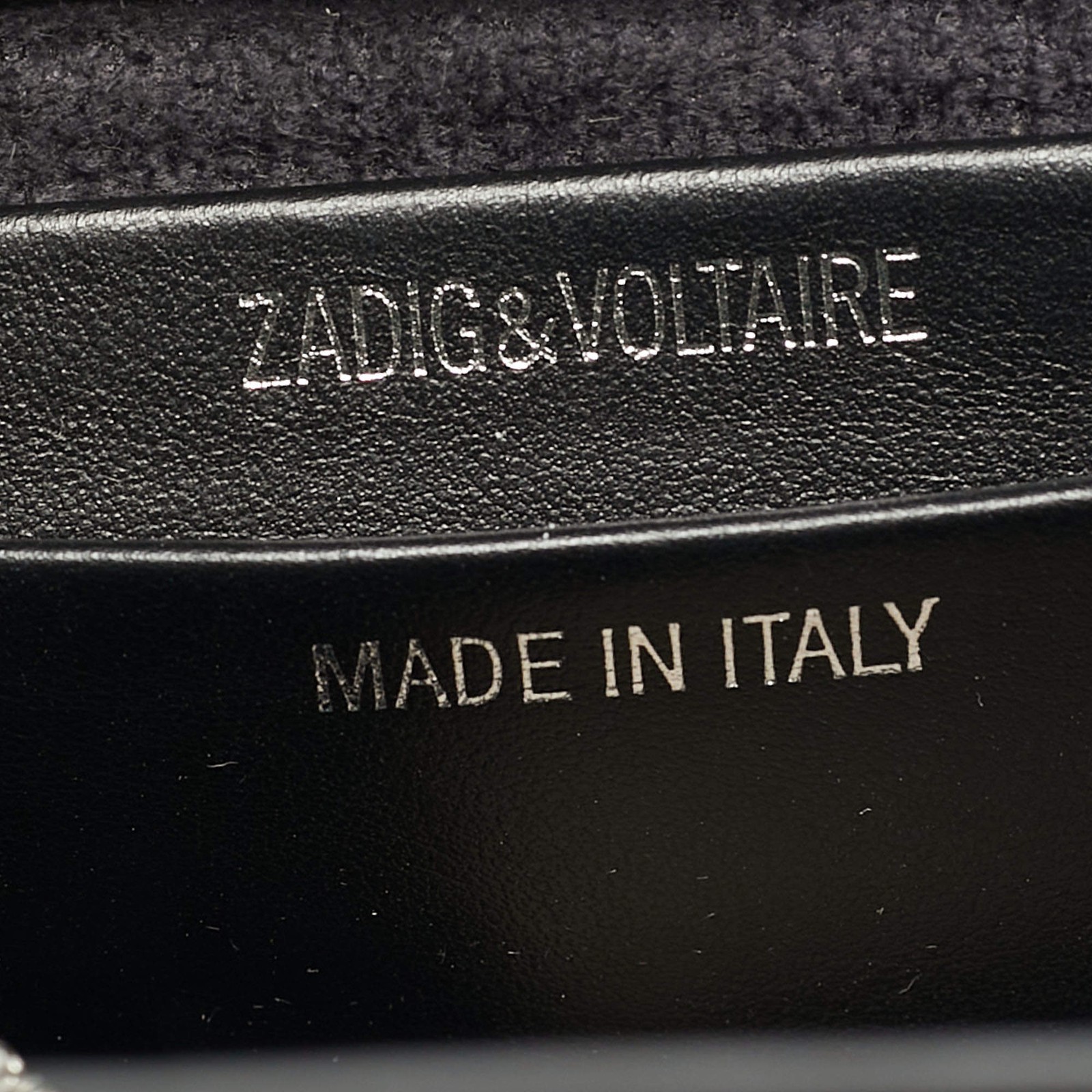 Zadig Voltaire Le Cecilia Strass XS Black Suede Bag image 8