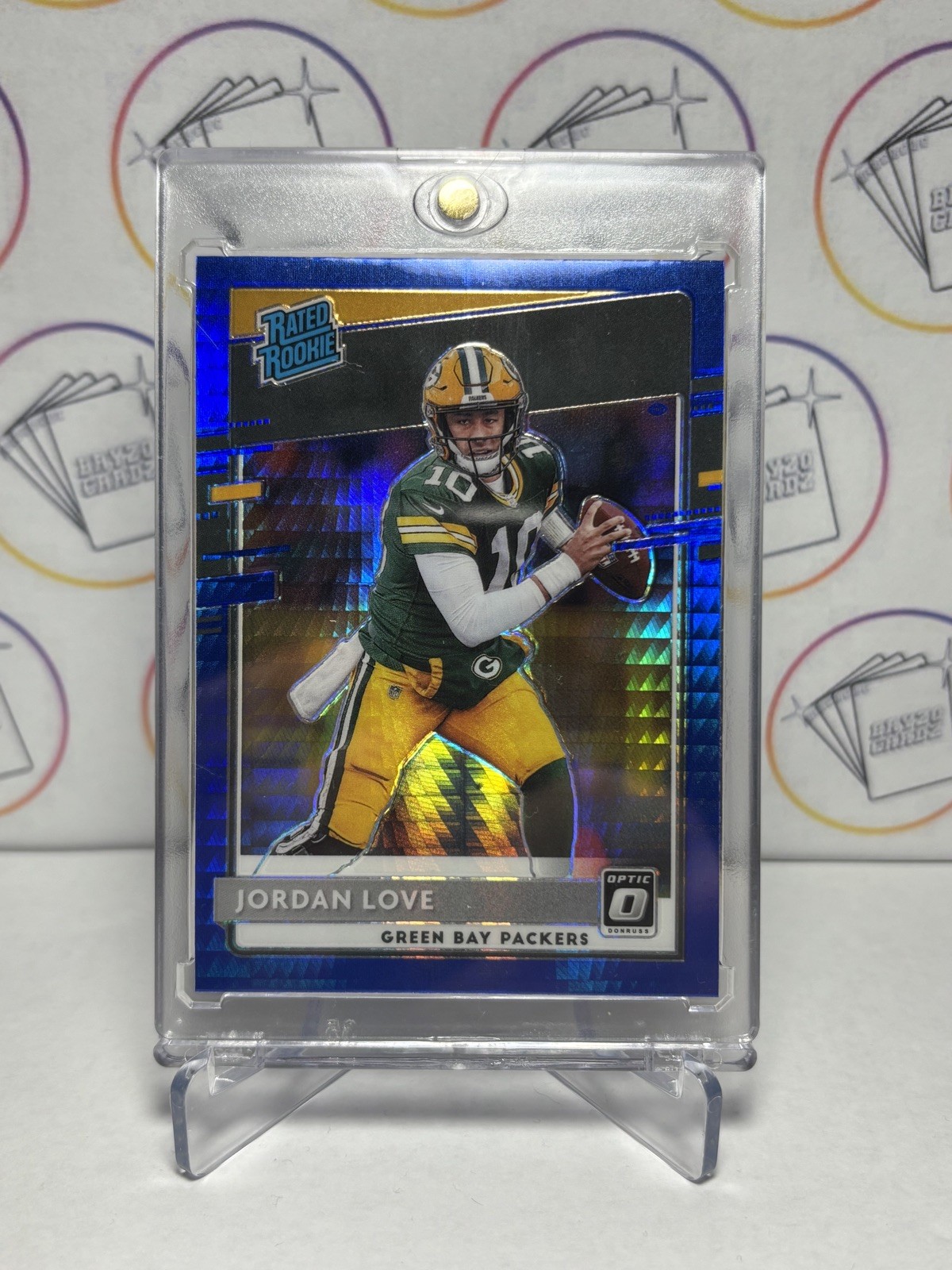 2020 Panini Optic Jordan Love Blue Hyper #154 Rated Rookie RC Packers