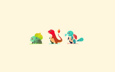 Anime Pokemon Bulbasaur Charmander Squirtle 11x17 Poster