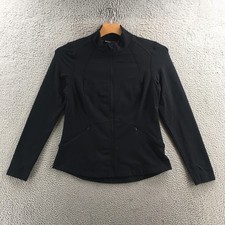 Spyder Stretch Long Sleeve Zip Up Yoga Jacket Womens L Black Full Zip Pockets