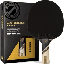 STIGA Carbon+ Ping Pong Paddle – 7-ply Extra Light Carbon Fiber One Size, Red 