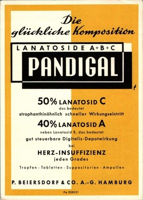 AK WERBUNG PANDIGAL BEIERSDORF HAMBURG MEDIZIN 1953