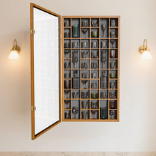 Sammlervitrine Hängevitrine Wandregal Regal Vitrine 52Slots UV-Schutz Setzkasten