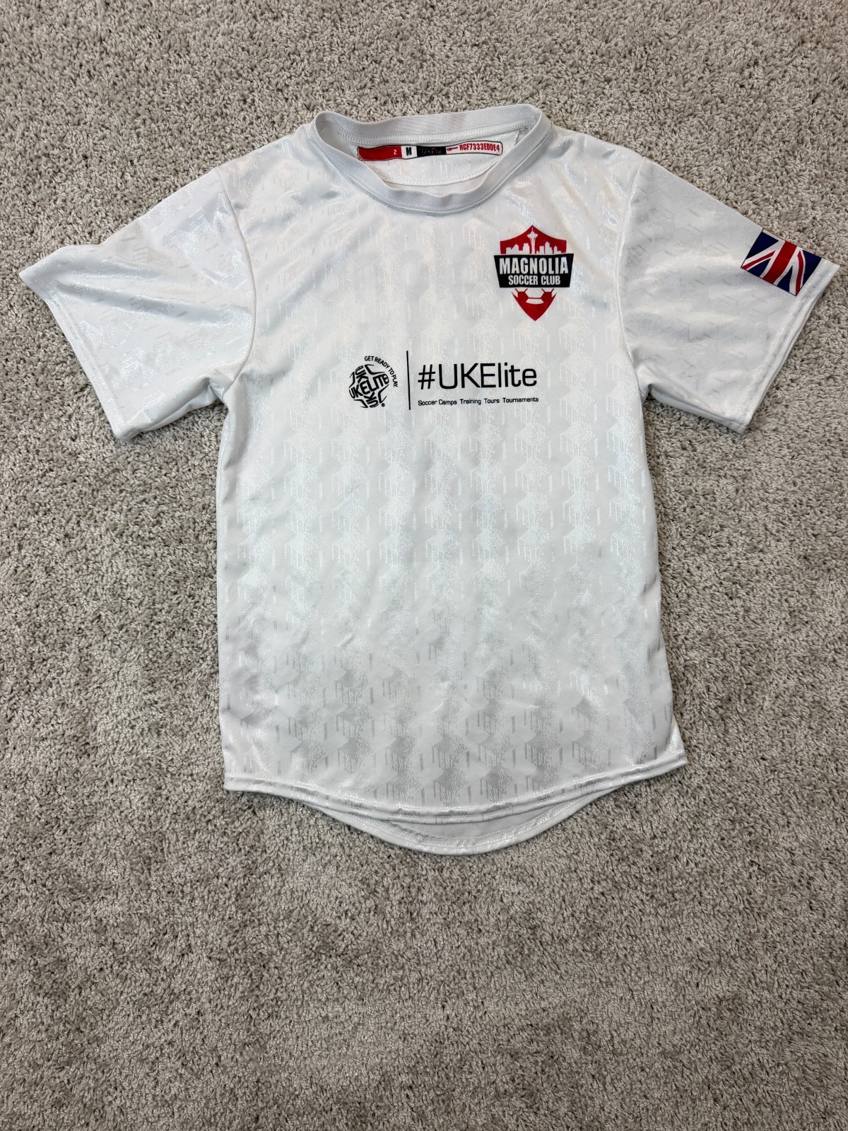 Magnolia Soccer Club #UKElite ProSphere White Soccer Jersey Youth Medium M