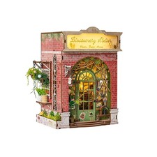 DIY Miniature House Kit,Flower Shop Miniature Dollhouse Kit with LED  Furniture