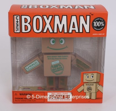 Vintage 2013 Evoke Ventures U-Haul BOXMAN Action Figure W/ 50+ Stickers in Box