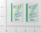 Pair of Vintage Misty Menthol Lights 100's Tobacco Advertising Sticker Decals