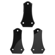 3pcs Guitar Truss Rod Cover with Screws Black Plastic Headstock Replacement