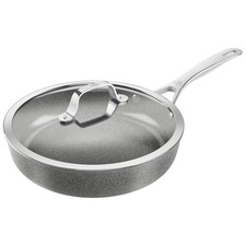 Ballarini Salina Ceramic Deep Frying Pan 28cm with Glass Lid Made in Italy IH