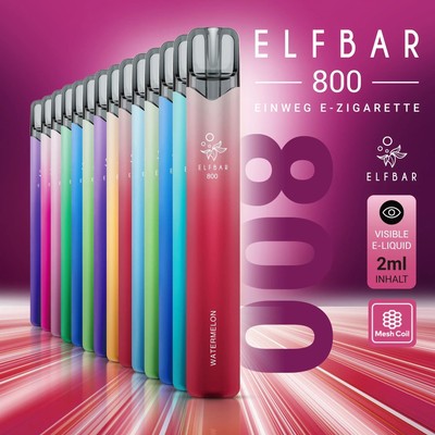 ELF BAR 800 - 20mg mit nikotin Einweg EShisha 800 Züge Shisha To Go EZigarette