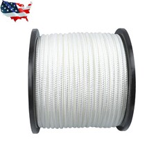 3/8" Nylon Rope 250FT Solid Braid High UV Abrasion Resistance Industrial White