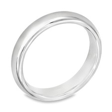4mm Platinum Heavy Weight Court Wedding Band - Size N